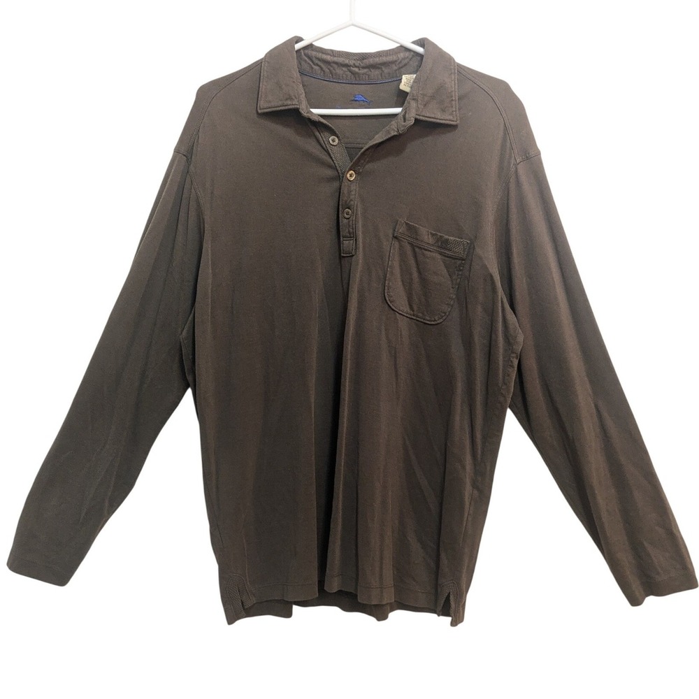Tommy Bahama Brown Long Sleeve Polo Shirt